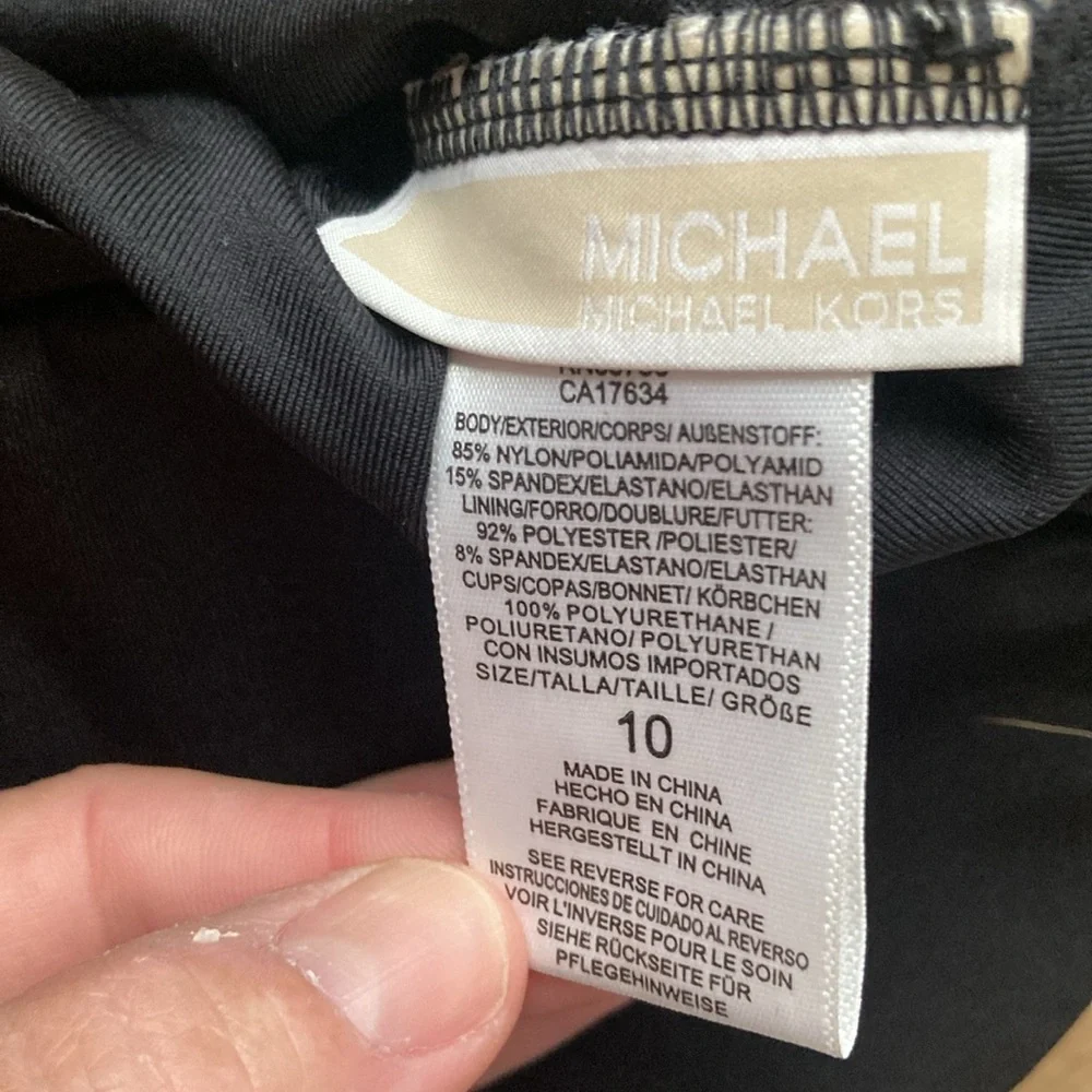 MICHAEL Michael Kors Black One-Shoulder Swimsuit